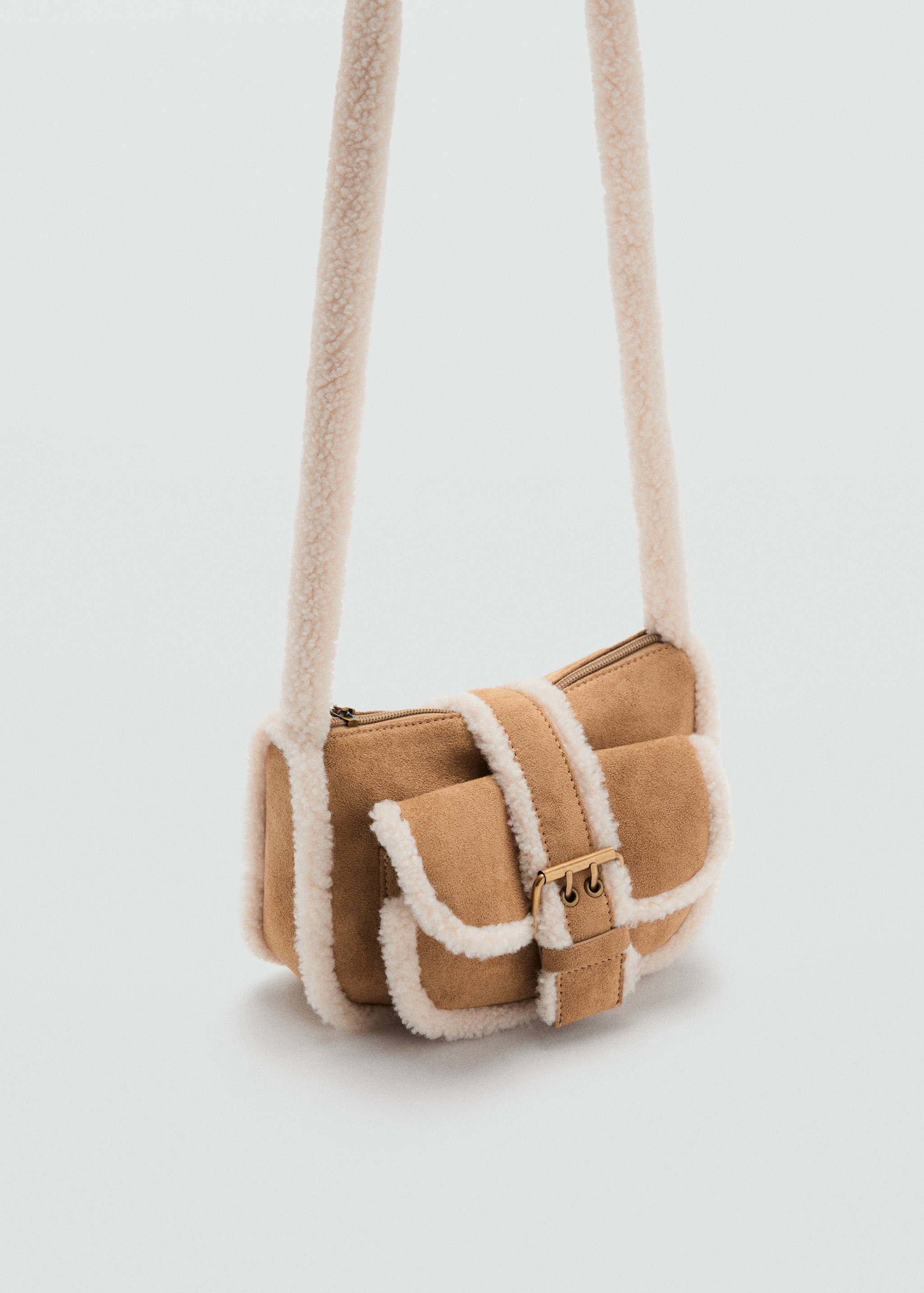 Shearling-effect bag - Medium plane
