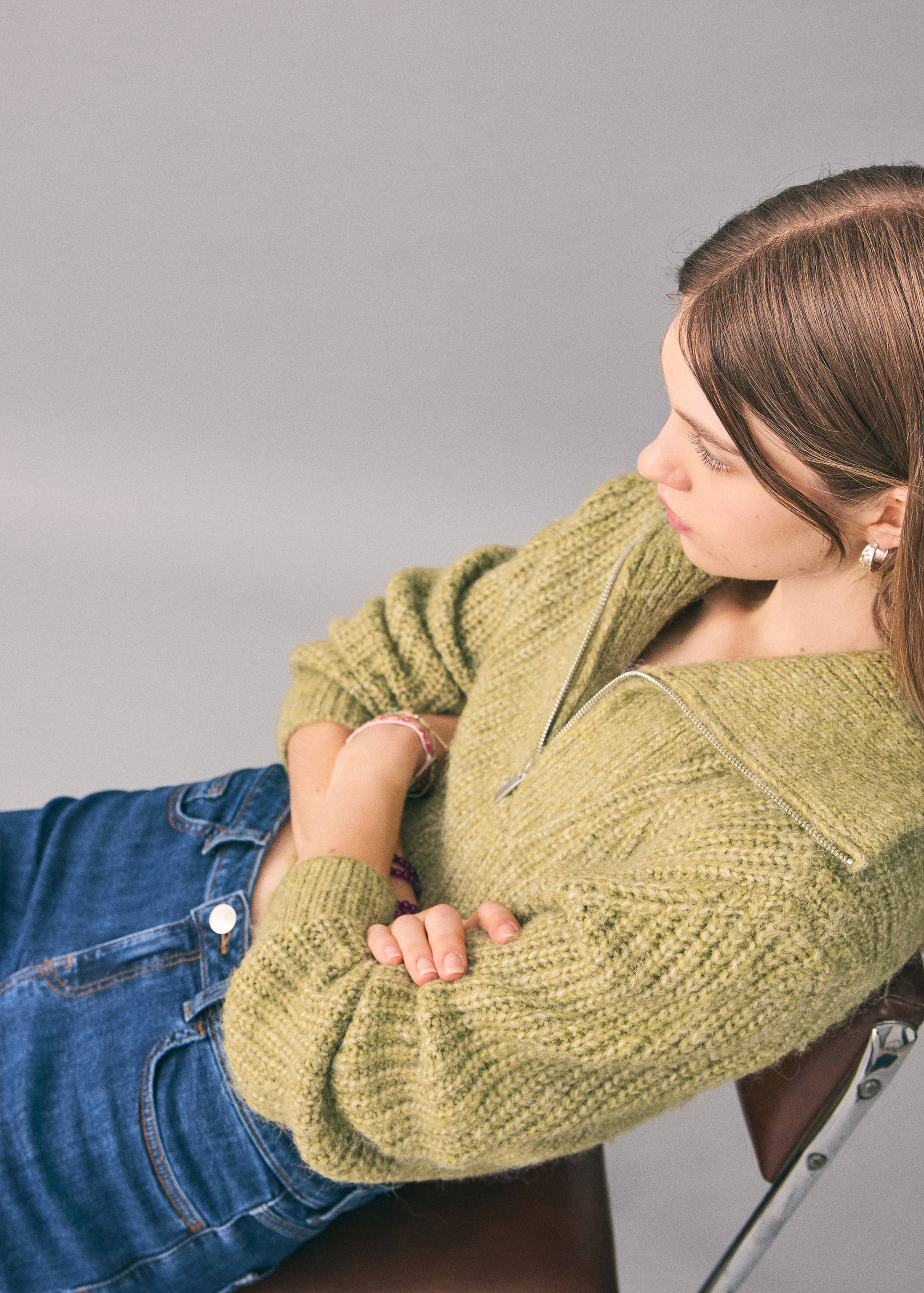 Knitted sweater with perkins neck - Details of the article 6