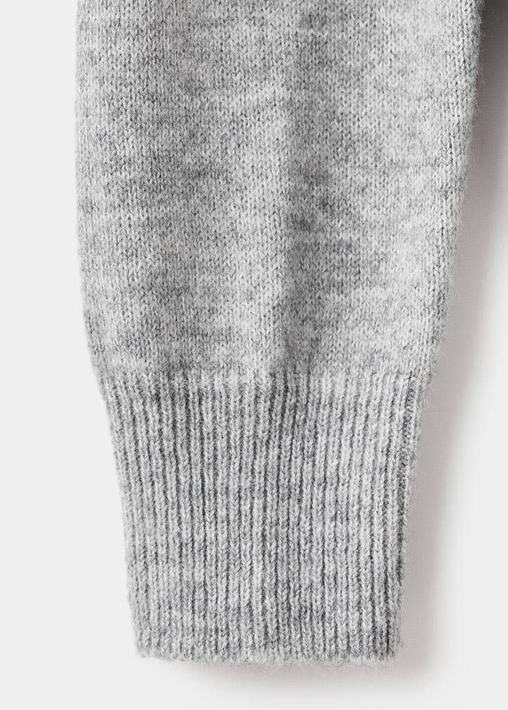 Ruffle knitted sweater — Medium Heather Grey
