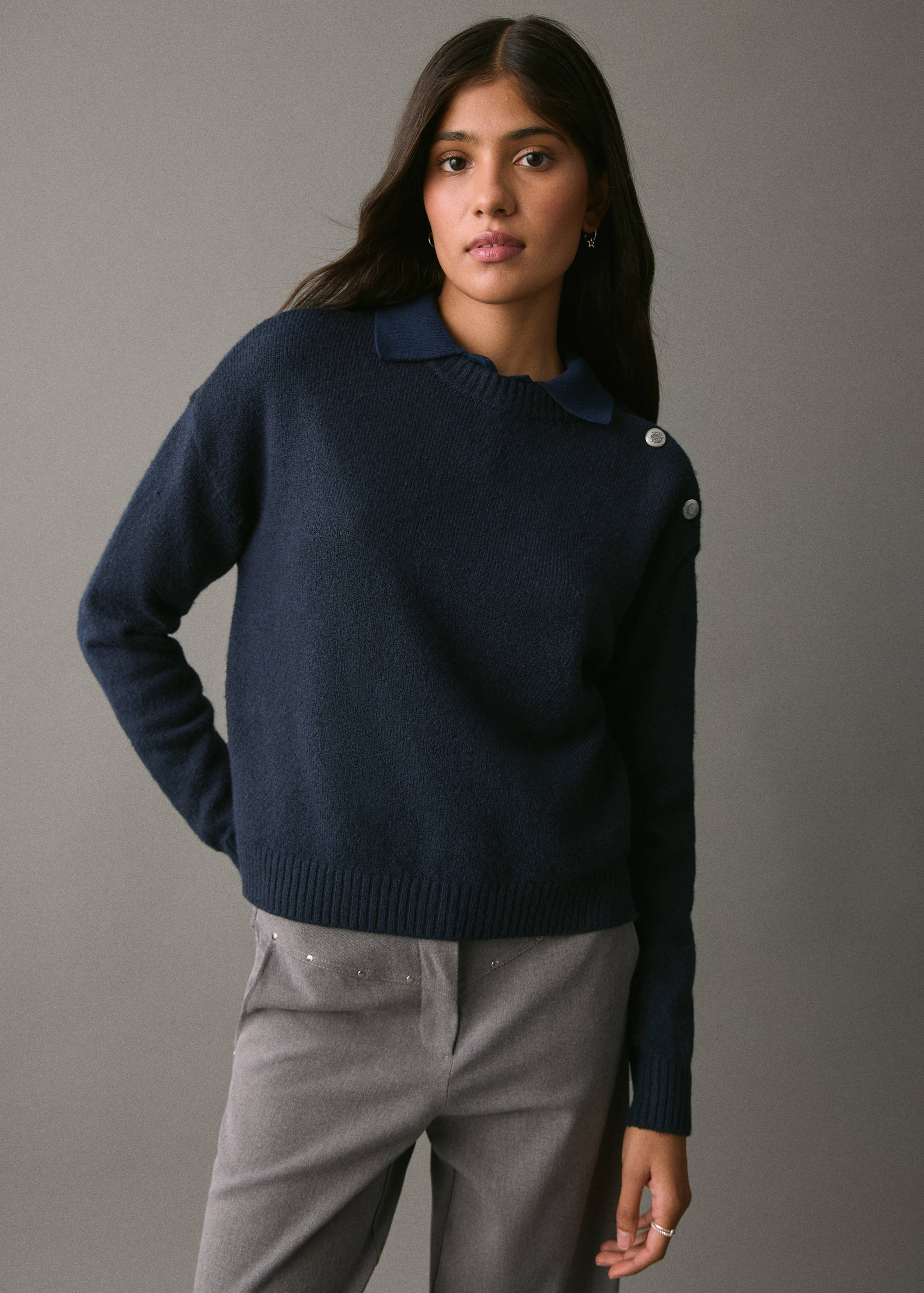 Buttons detail knit sweater - Medium plane