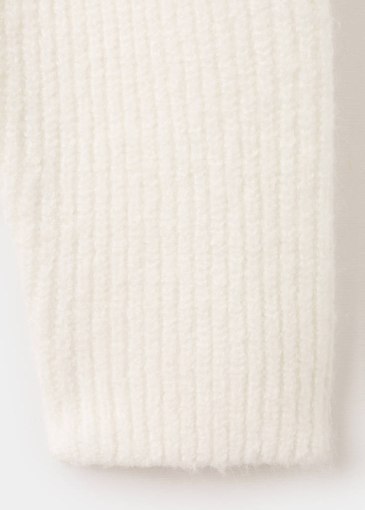 Long-sleeve knitted sweater — White