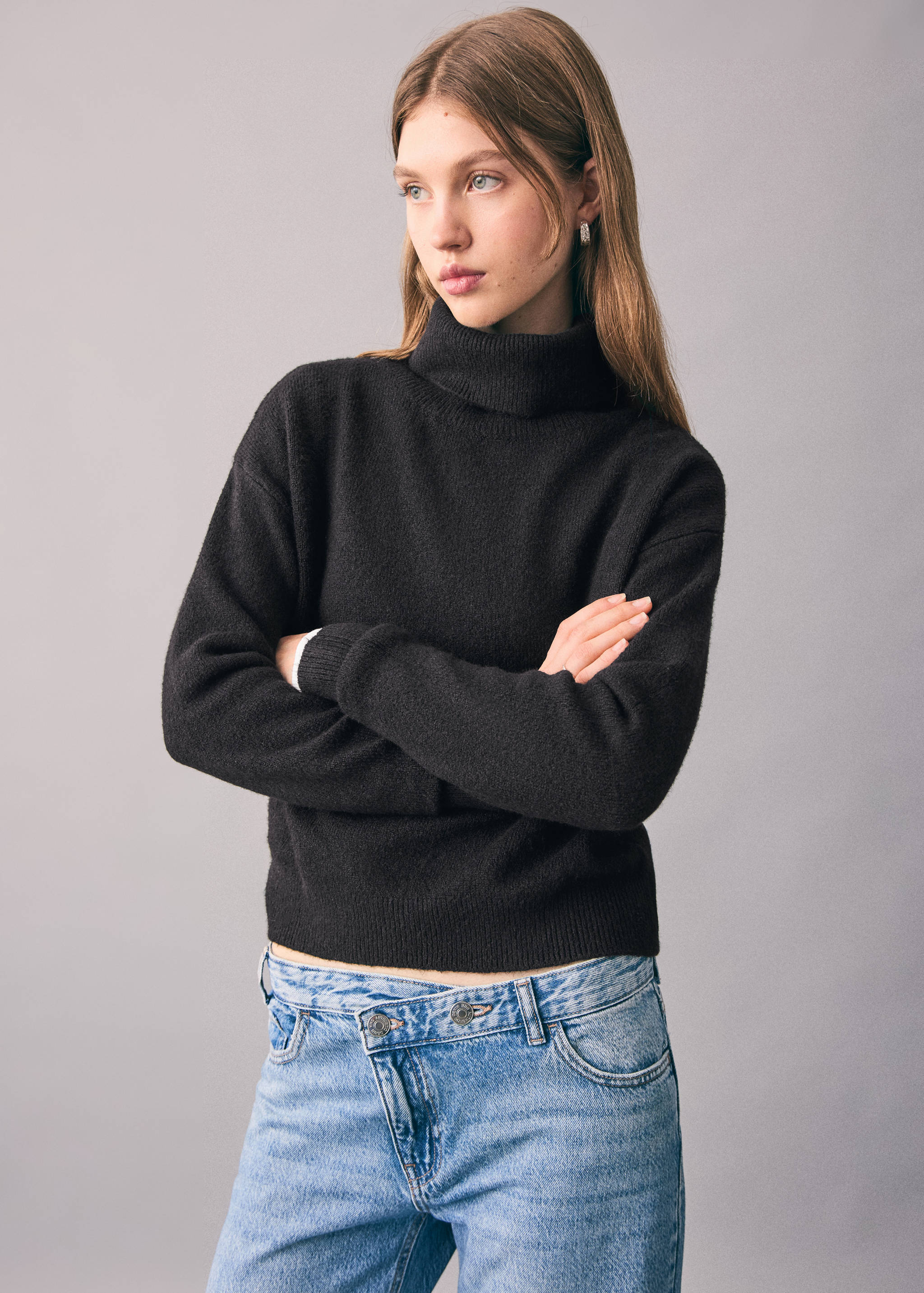Turtleneck knit sweater - Medium plane