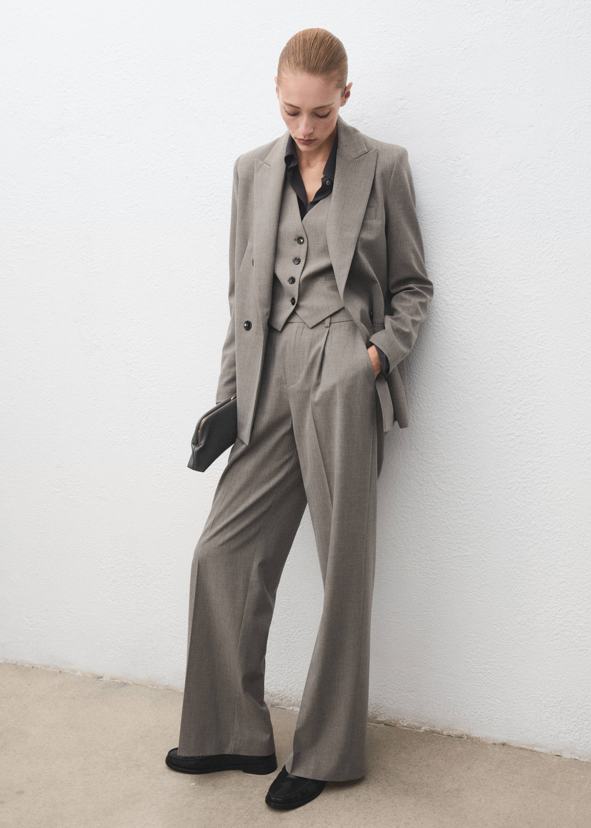 Double-breasted wool blend blazer - Details of the article 1