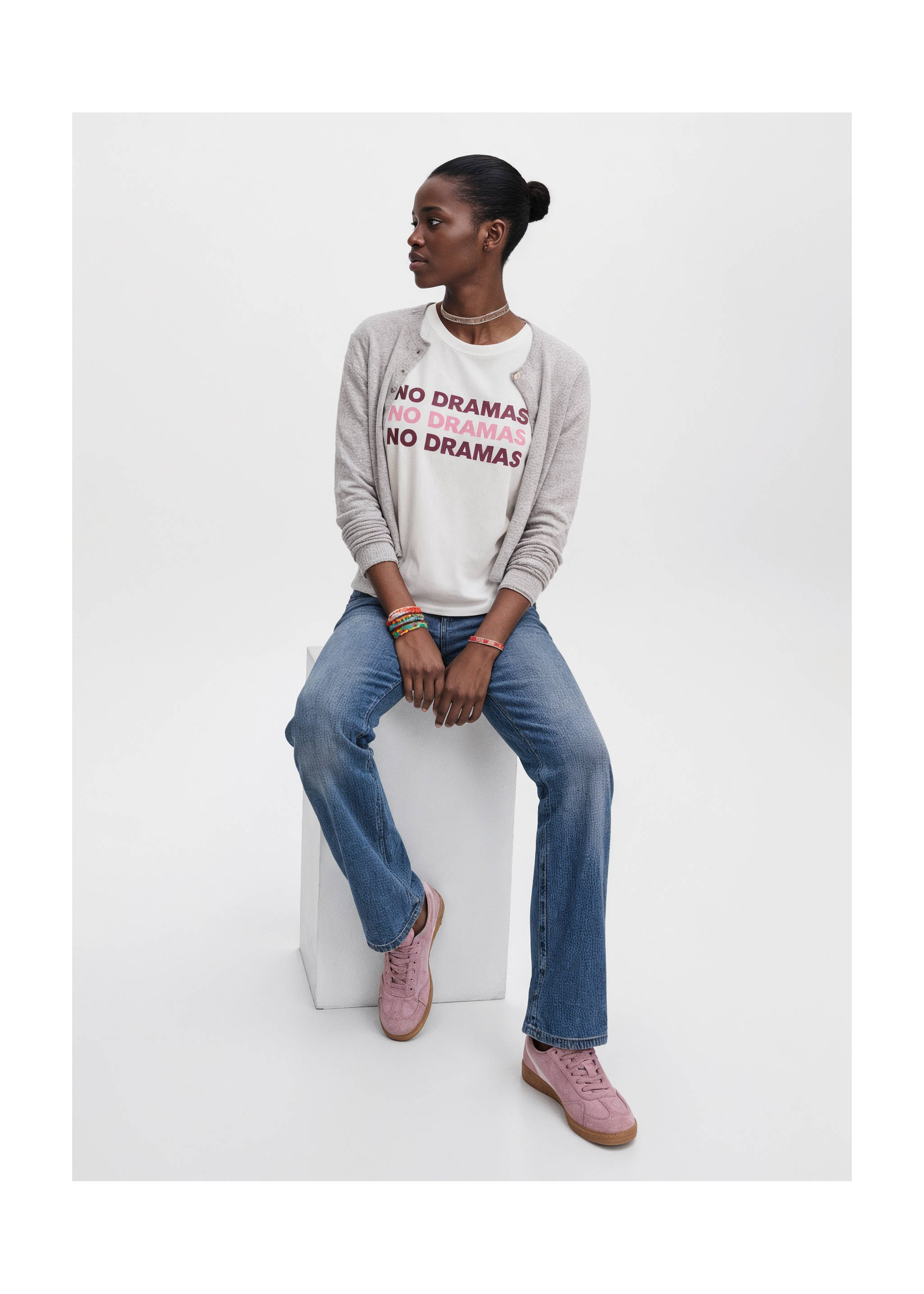 Velvet text t-shirt - General plane, Off White. Ref: 17007770-00.
