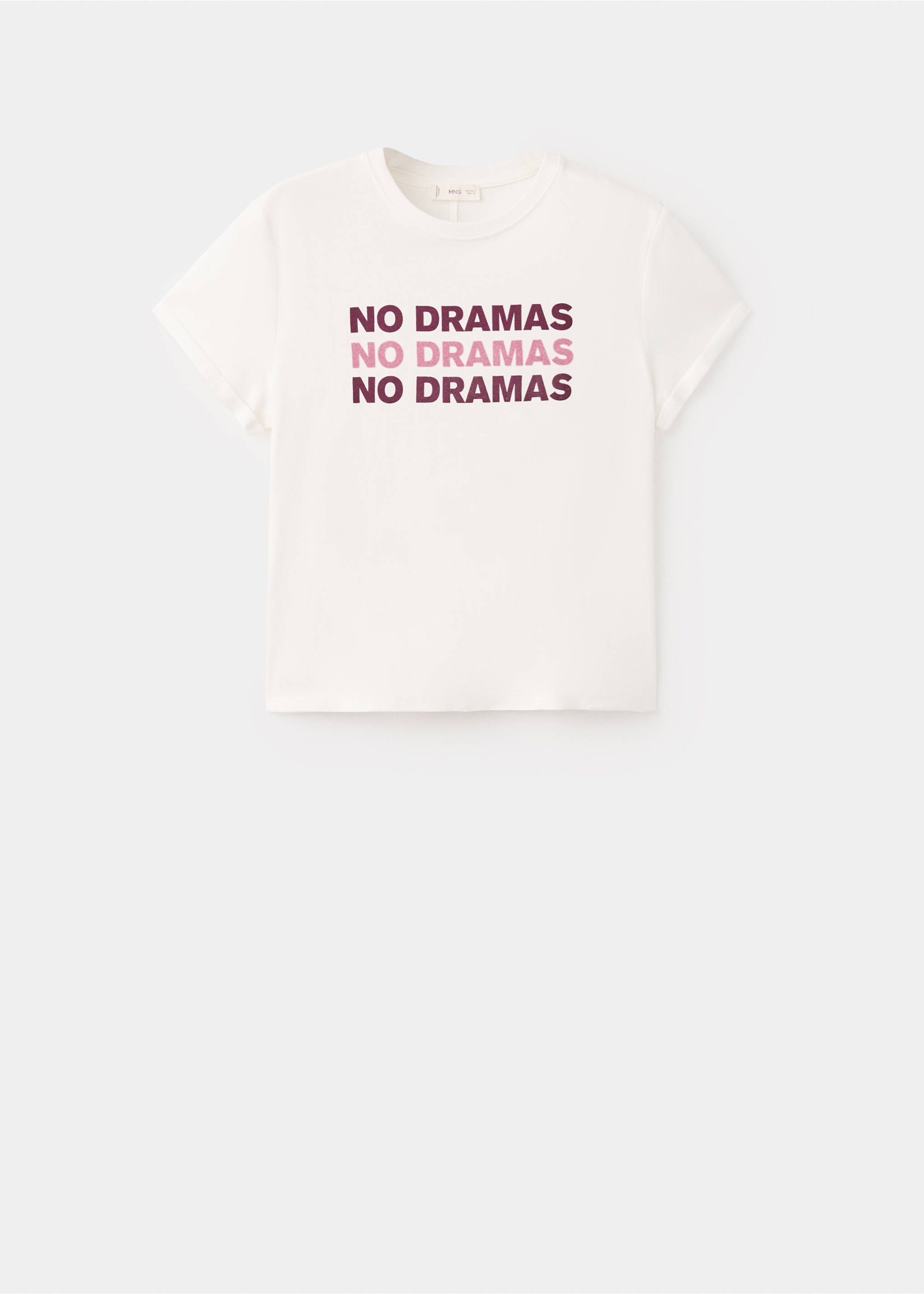 Velvet text t-shirt - Article without model, Off White. Ref: 17007770-00.