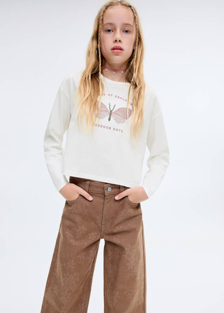 Printed cotton-blend T-shirt — Off White
