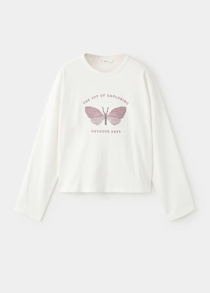 Printed cotton-blend T-shirt — Off White