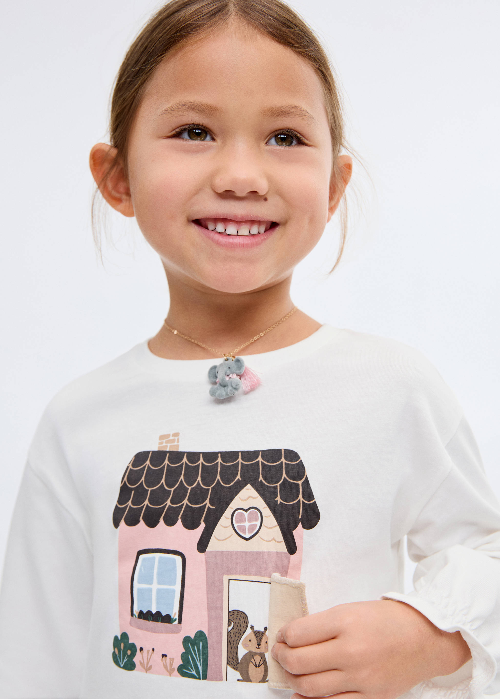 Printed cotton-blend t-shirt - Medium plane