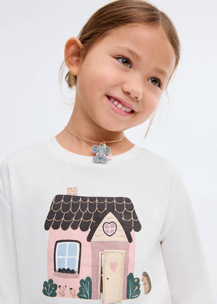 Printed cotton-blend t-shirt — Off White