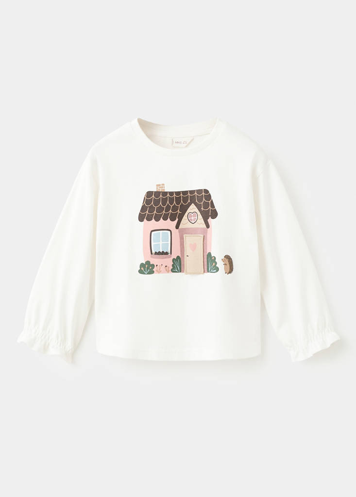 Printed cotton-blend t-shirt — Off White