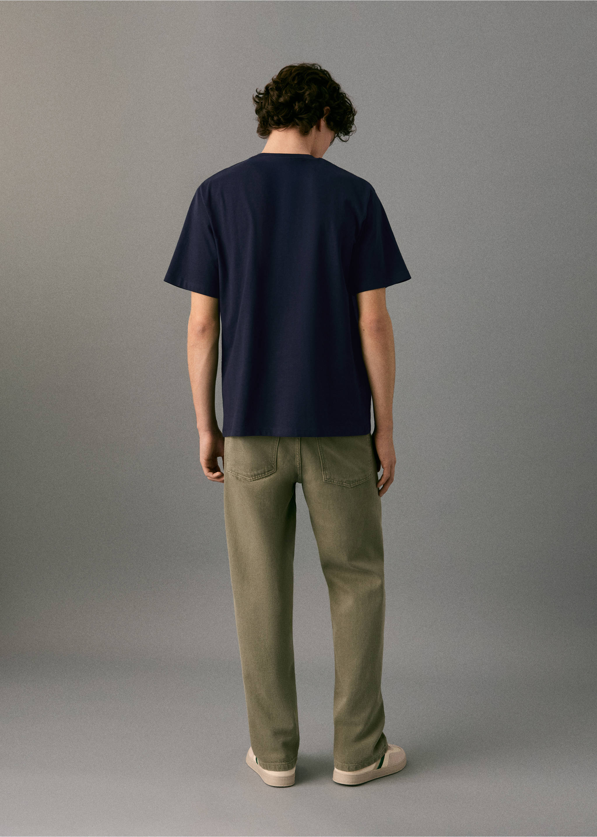 Camiseta algodón bordado pez - Reverso del artículo, Azul marino. Ref: 17007778-00.