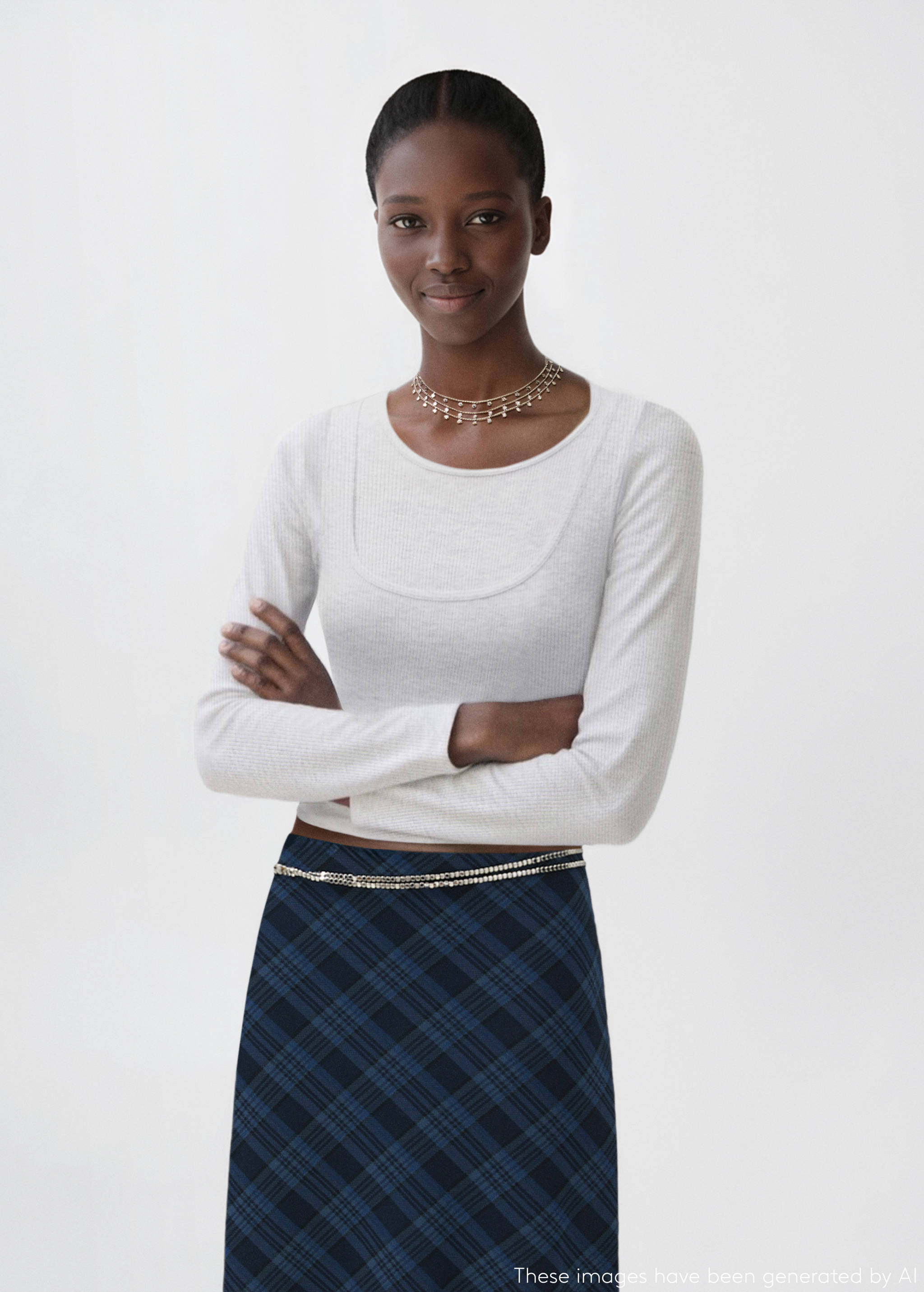 تيشرت قطني بطبقة مزدوجة - رؤية وسط