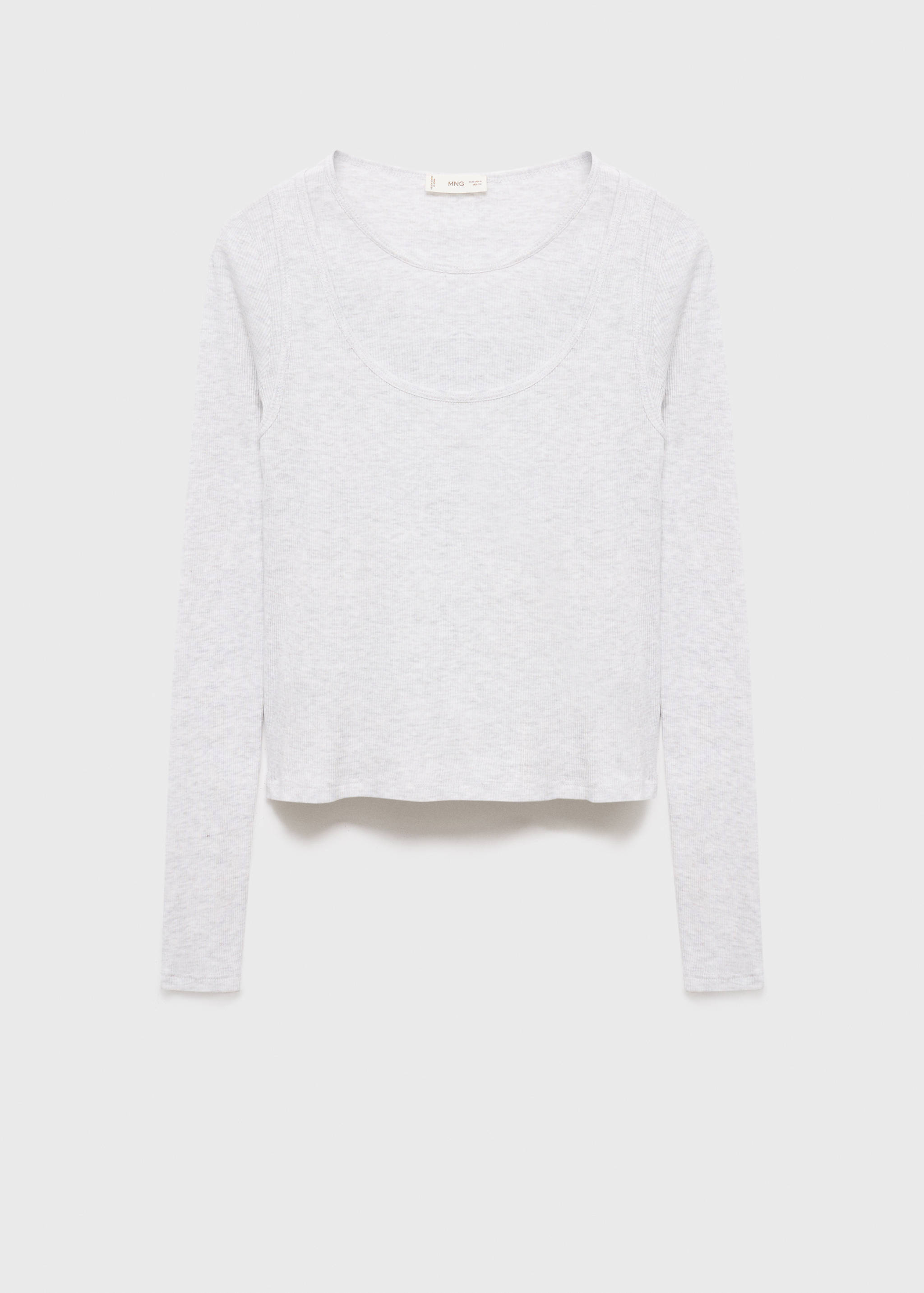 تيشرت قطني بطبقة مزدوجة - منتج دون نموذج