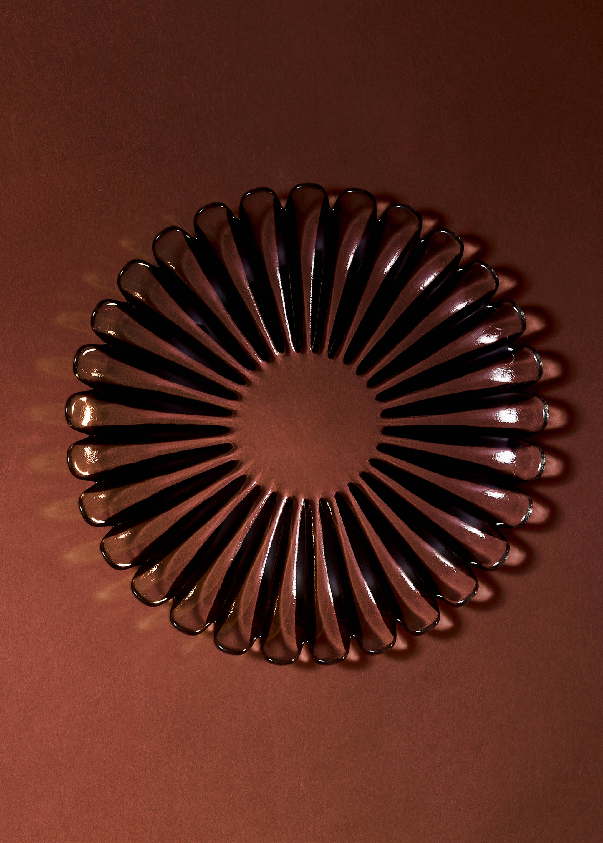 Stakleni desertni tanjur s uzorkom spirale - Opći prikaz