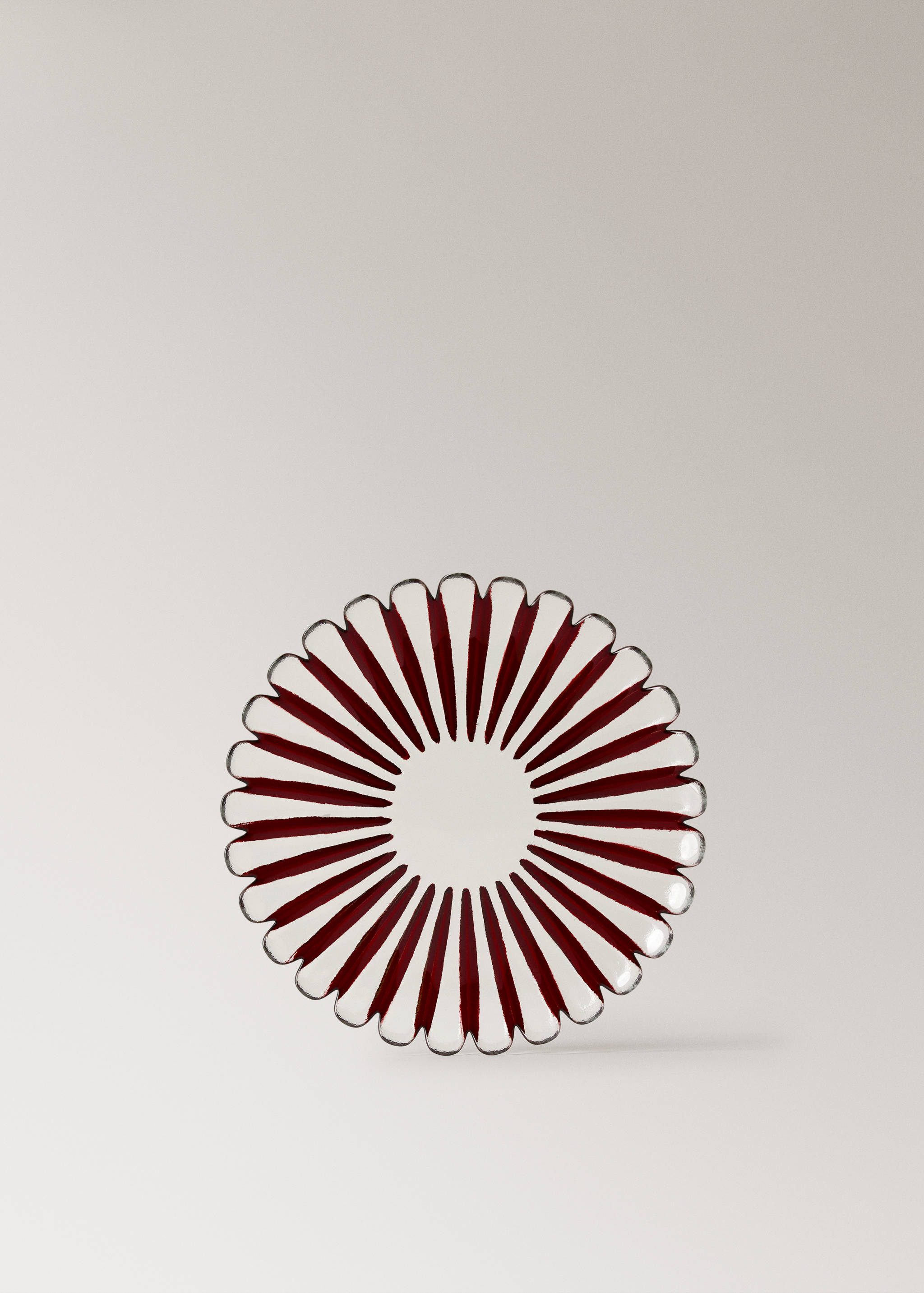 Glass dessert plate with spiral print - Article without model