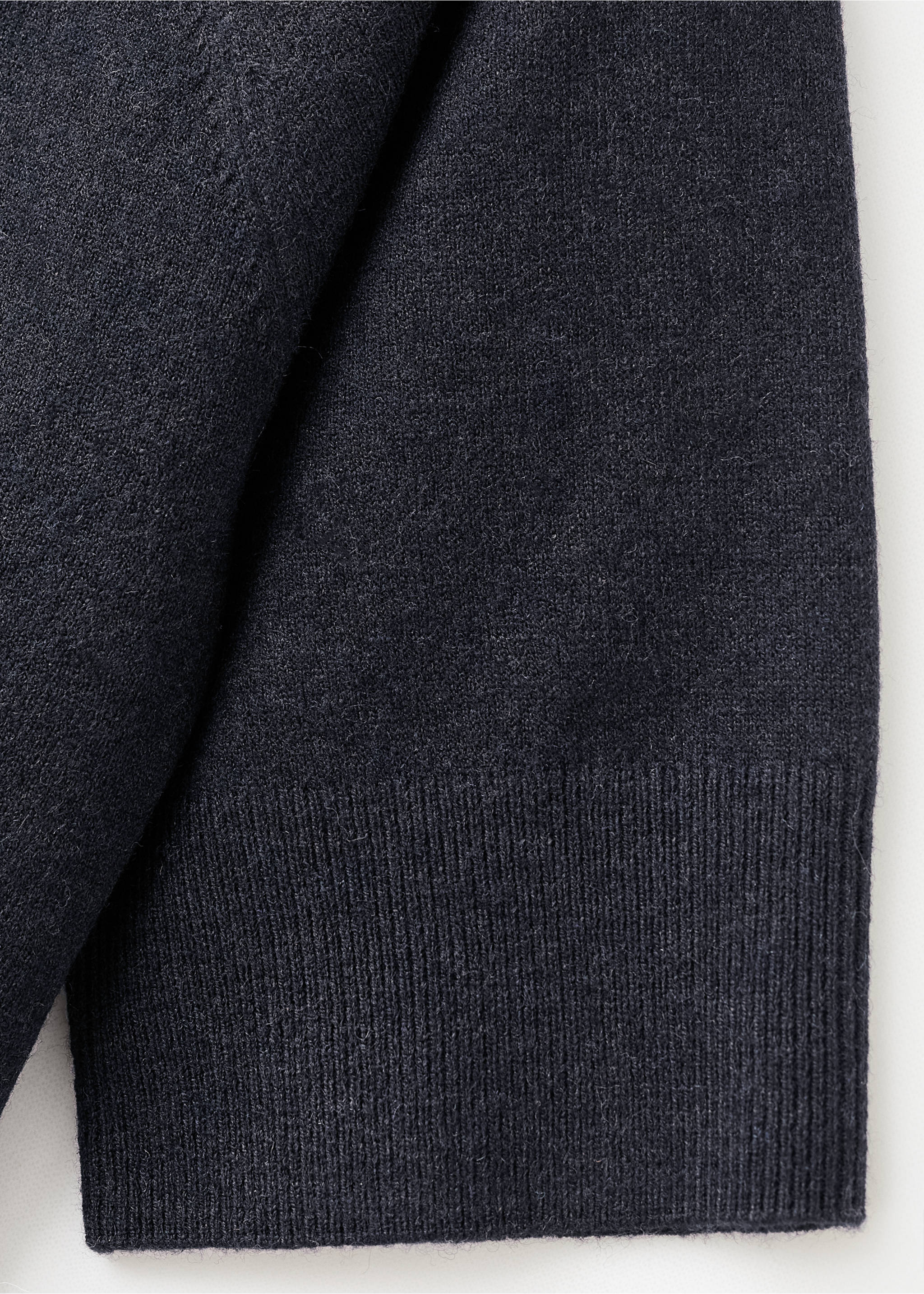 Short-sleeved wool-blend sweater - Details of the article 8, Navy. Ref: 17007784-00.