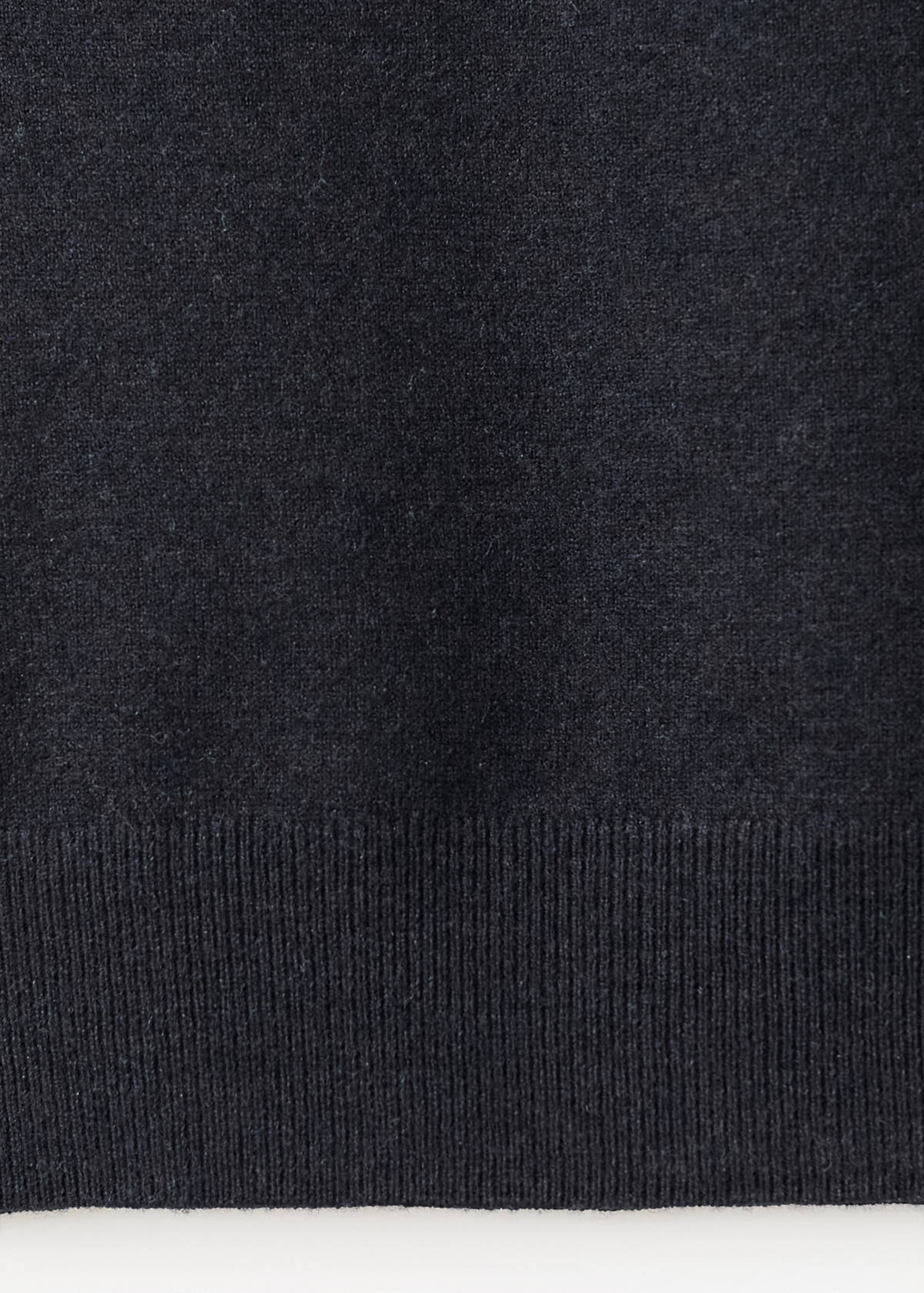 Short-sleeved wool-blend sweater — Navy