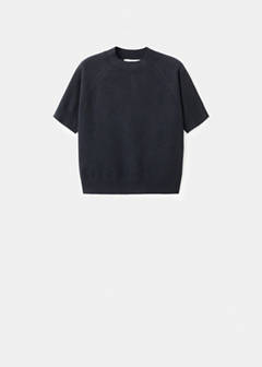 Short-sleeved wool-blend sweater — Navy 6