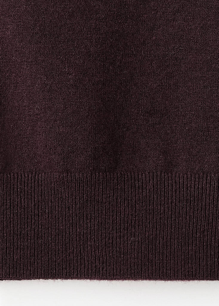 Short-sleeved wool-blend sweater — Wine
