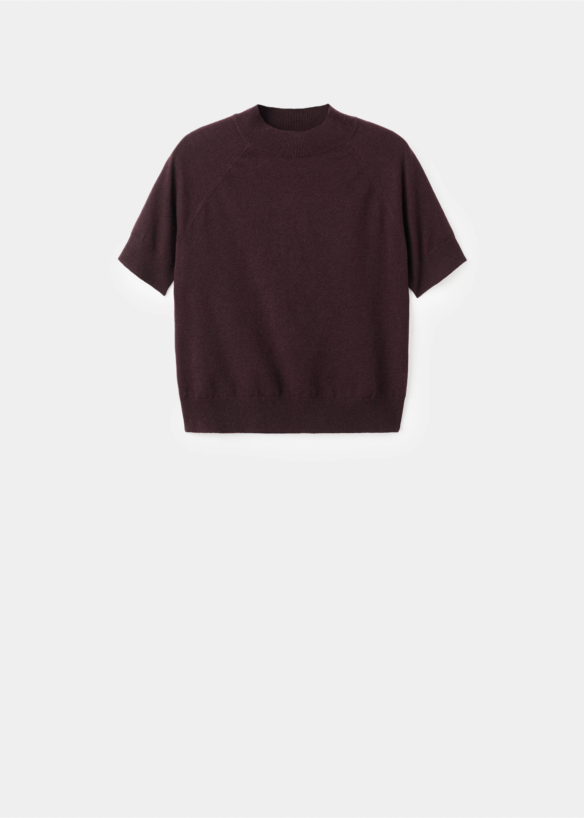 Short-sleeved wool-blend sweater - Article without model, Wine. Ref: 17007784-00.