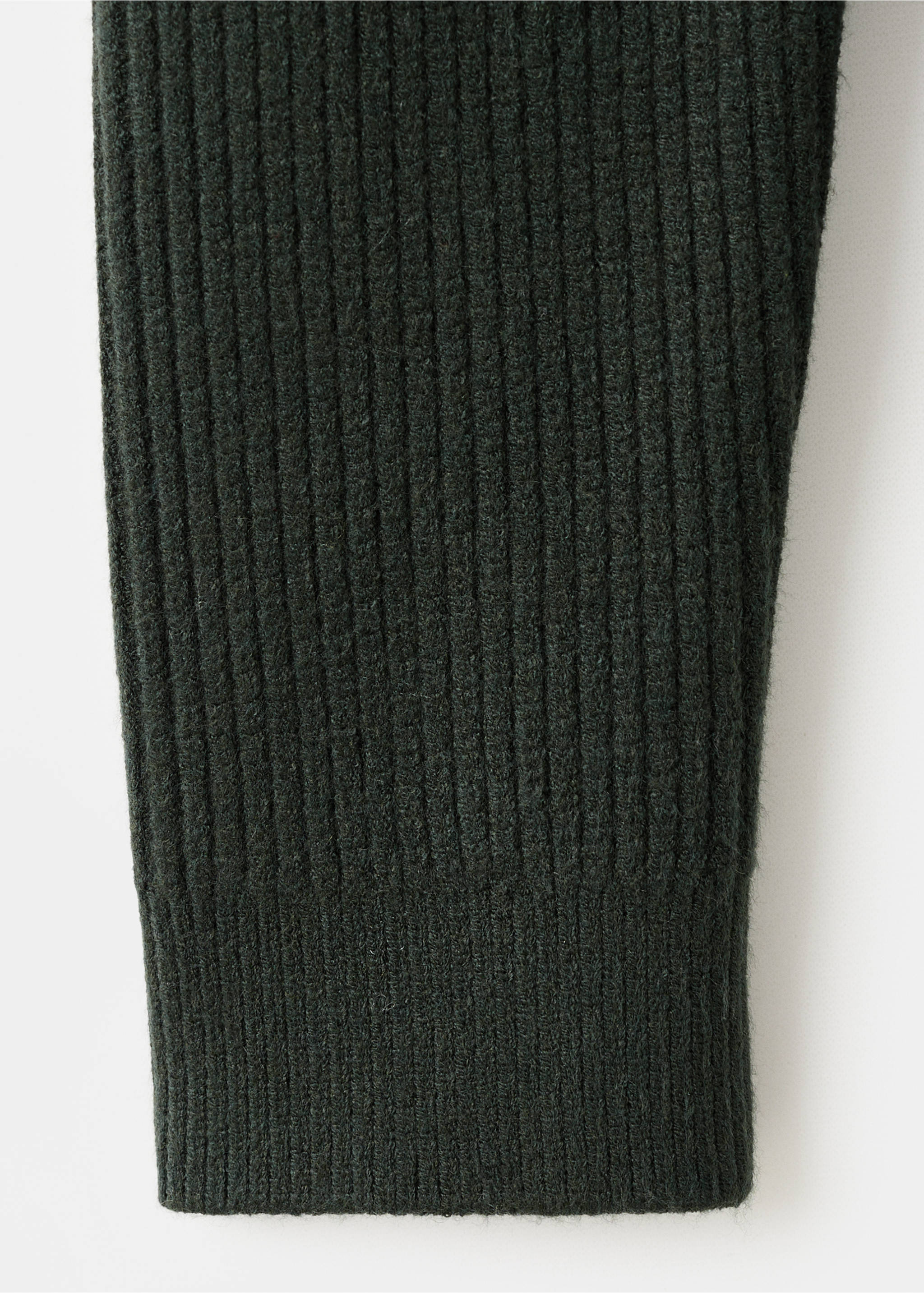 Ribbed polo-neck sweater with buttons - Details of the article 0, Dark Green. Ref: 17007786-00.