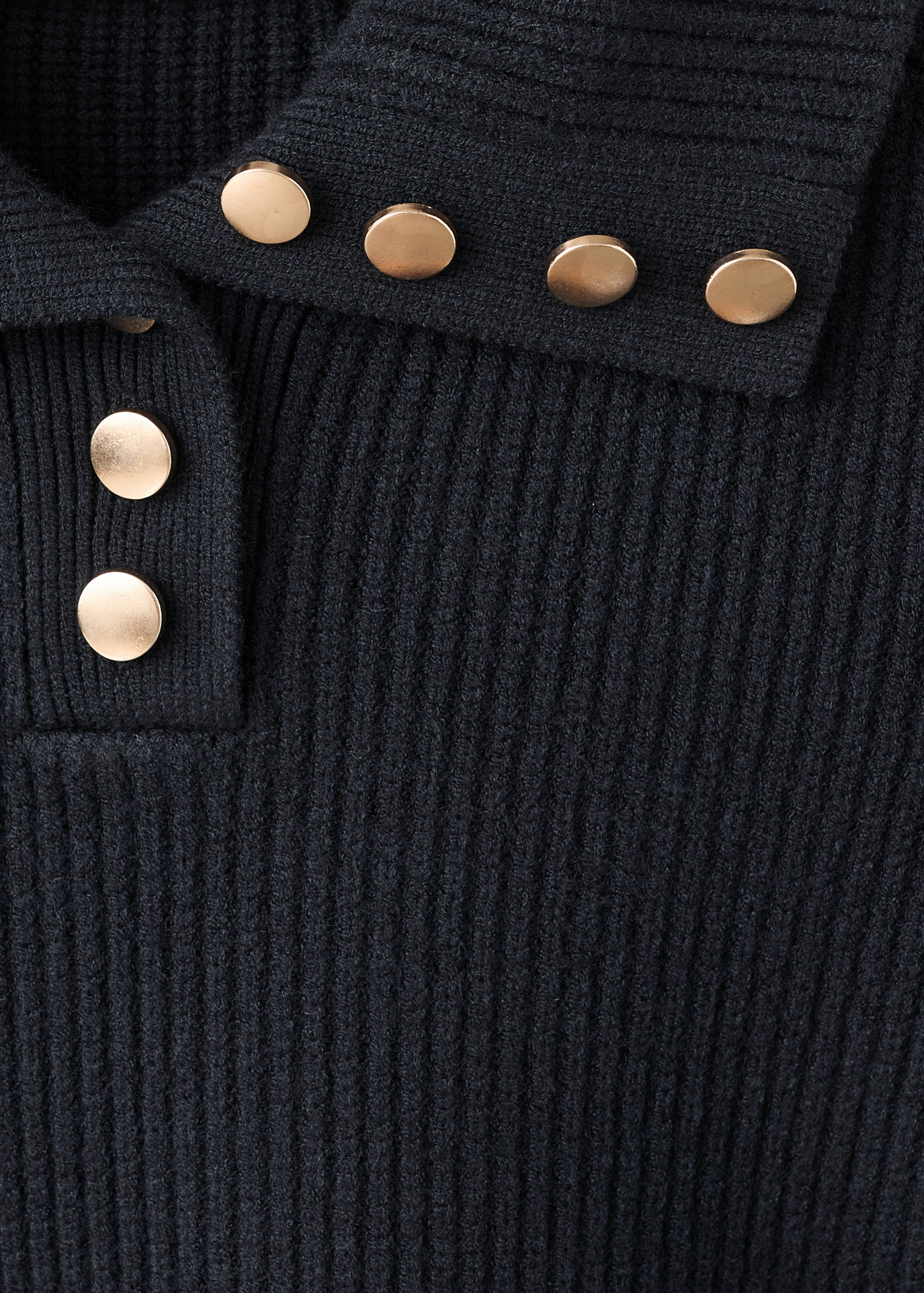 Ribbed polo-neck sweater with buttons - Details of the article 8