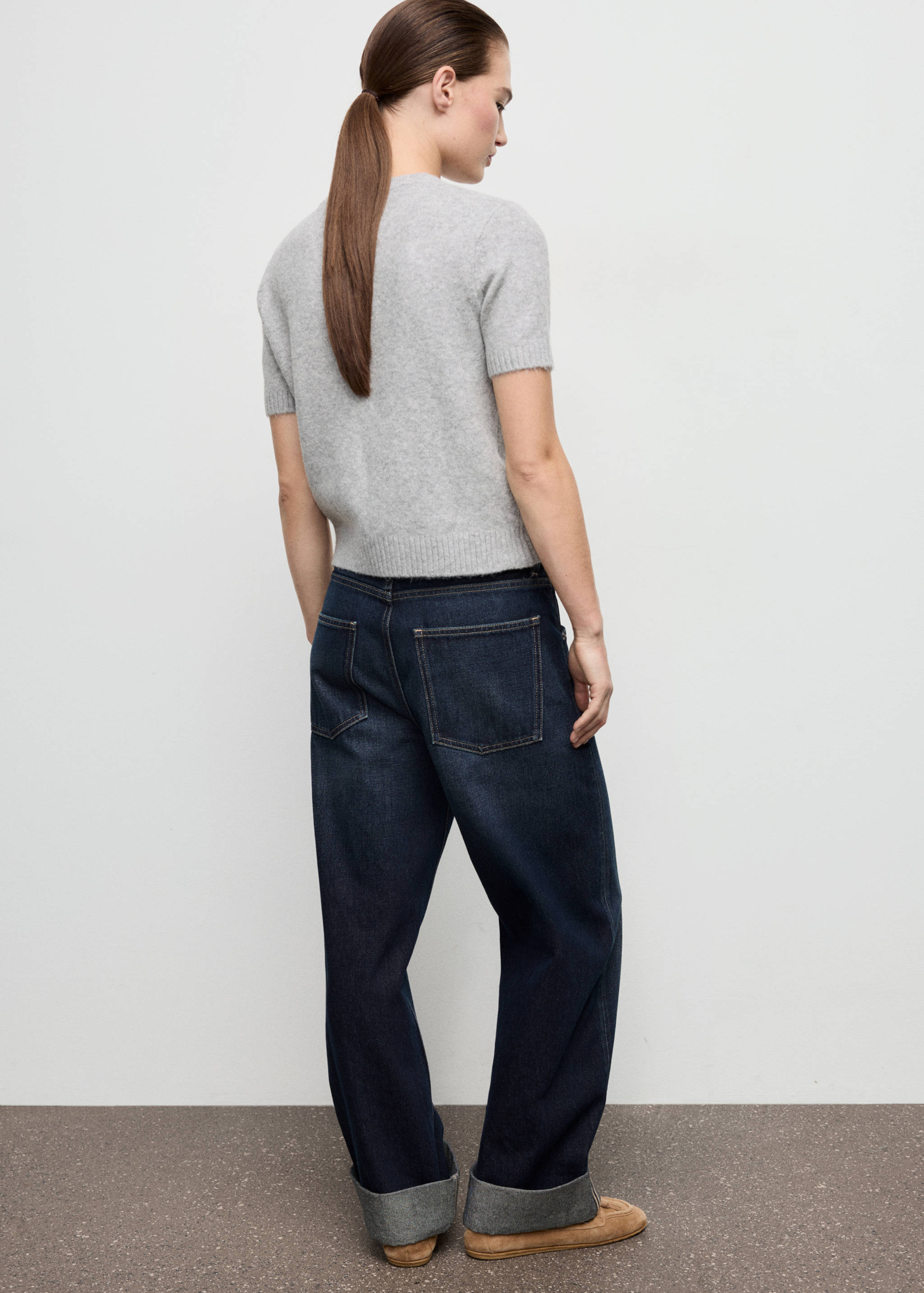 Pletený svetr s krátkým rukávem - Zadní strana zboží