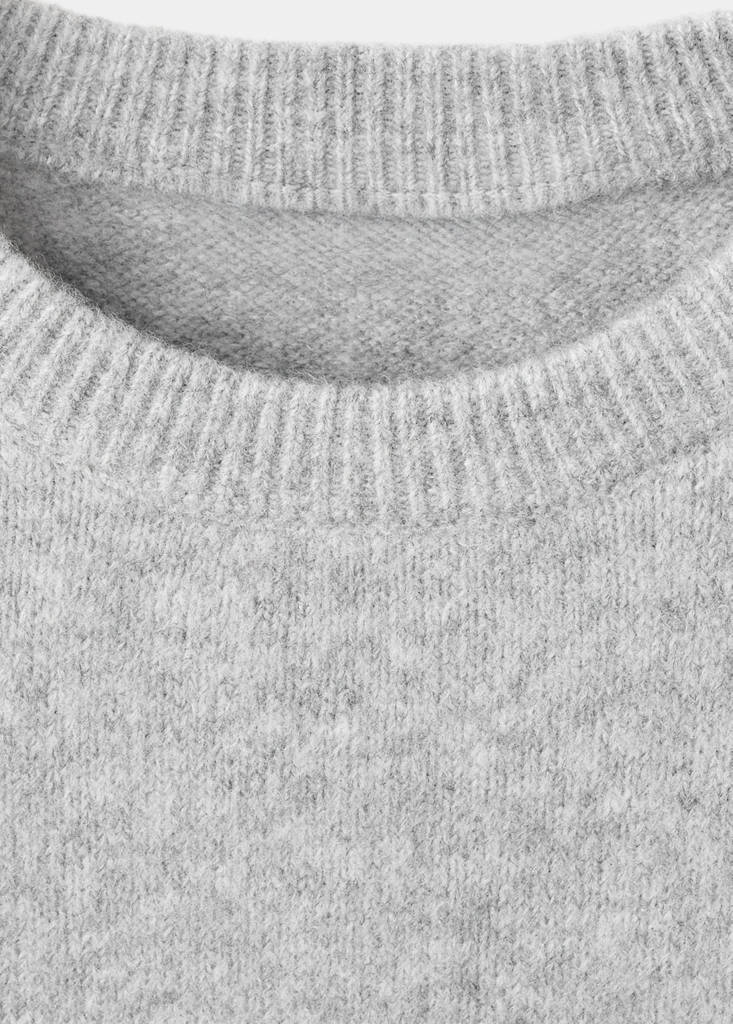 Short-sleeved knitted sweater — Medium Heather Grey