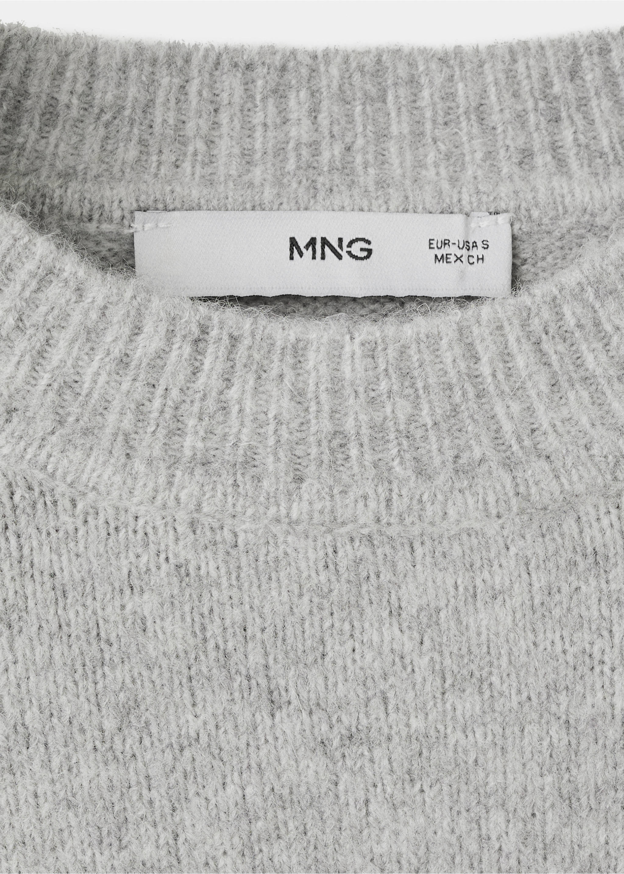 Medium-knit sweater - Details of the article 8, Grey. Ref: 17007792-00.