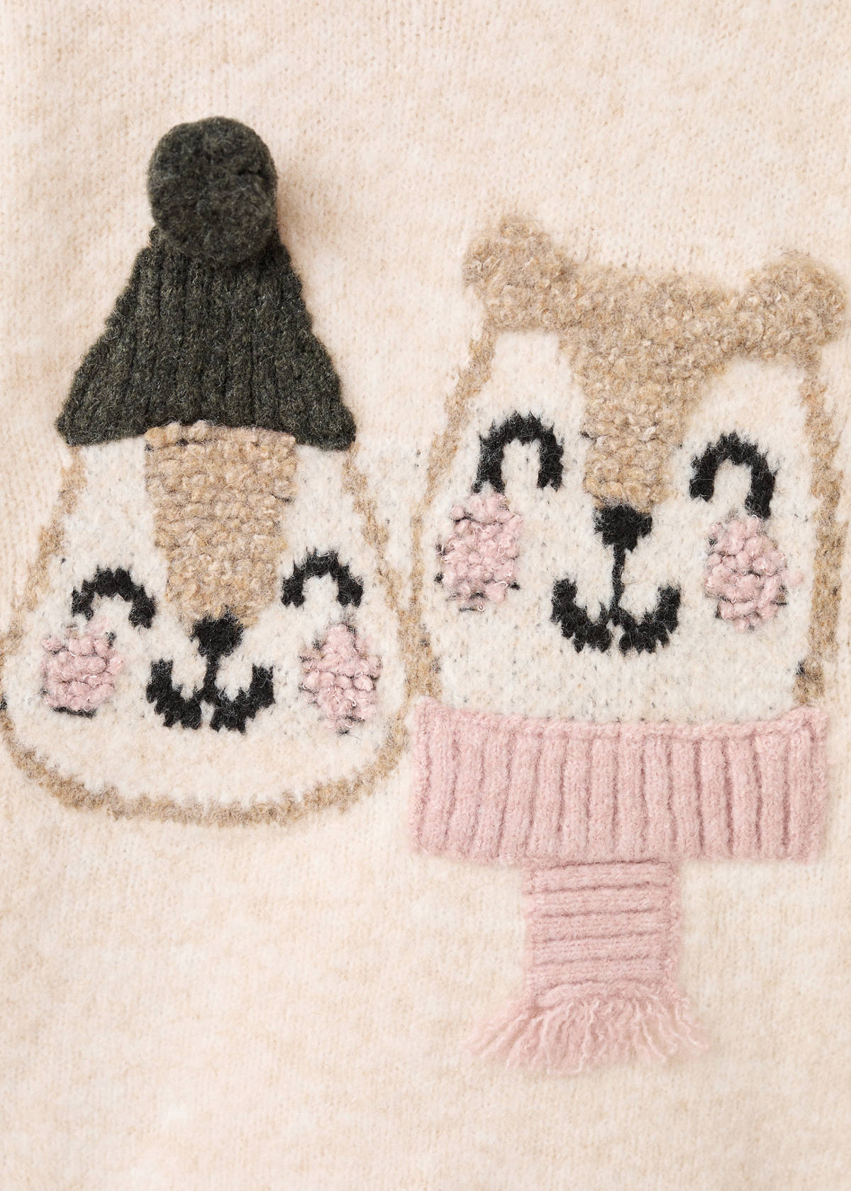 Knit embroidered sweater — Beige