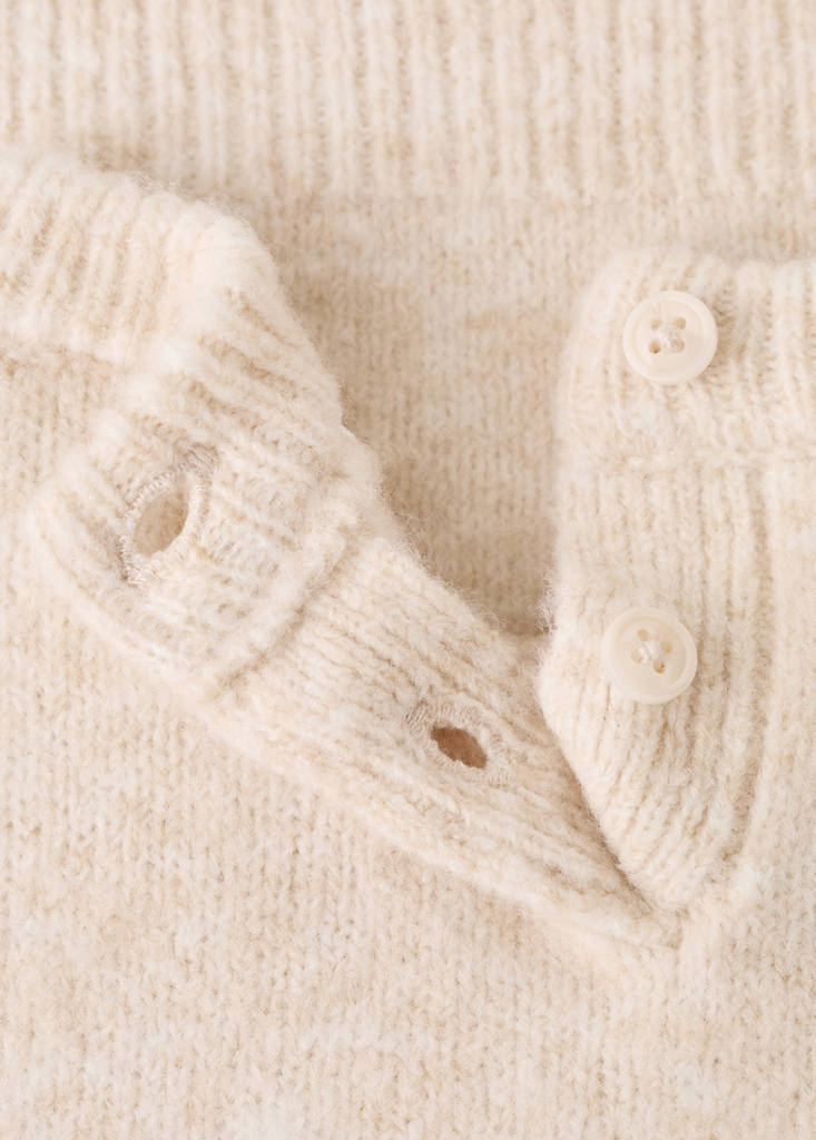 Knit embroidered sweater — Beige