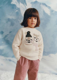 Knit embroidered sweater — Beige 7