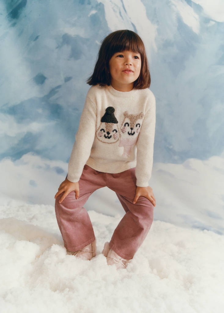 Knit embroidered sweater — Beige