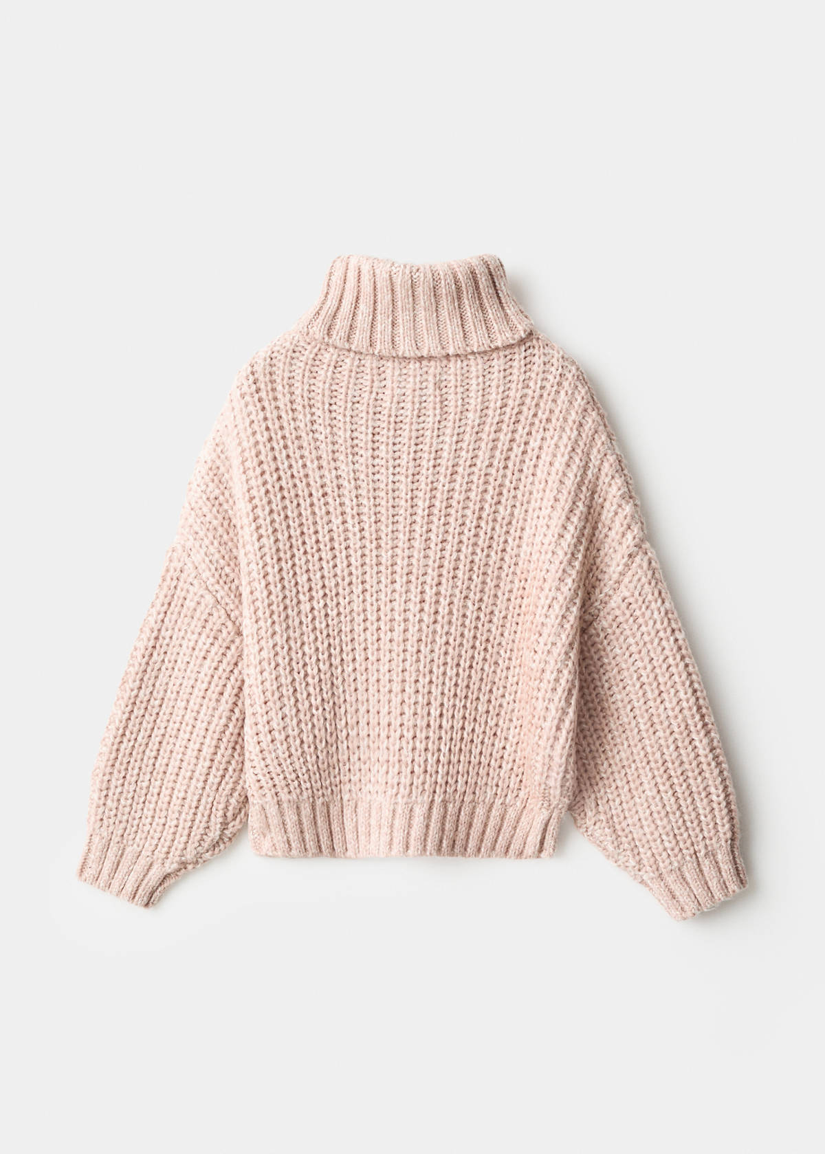 Turtleneck knit sweater — Pale Pink