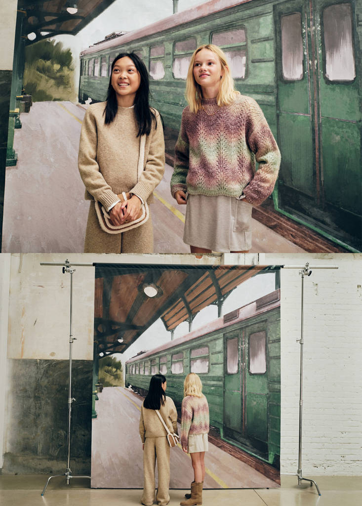 Multi-coloured knit sweater — Pink