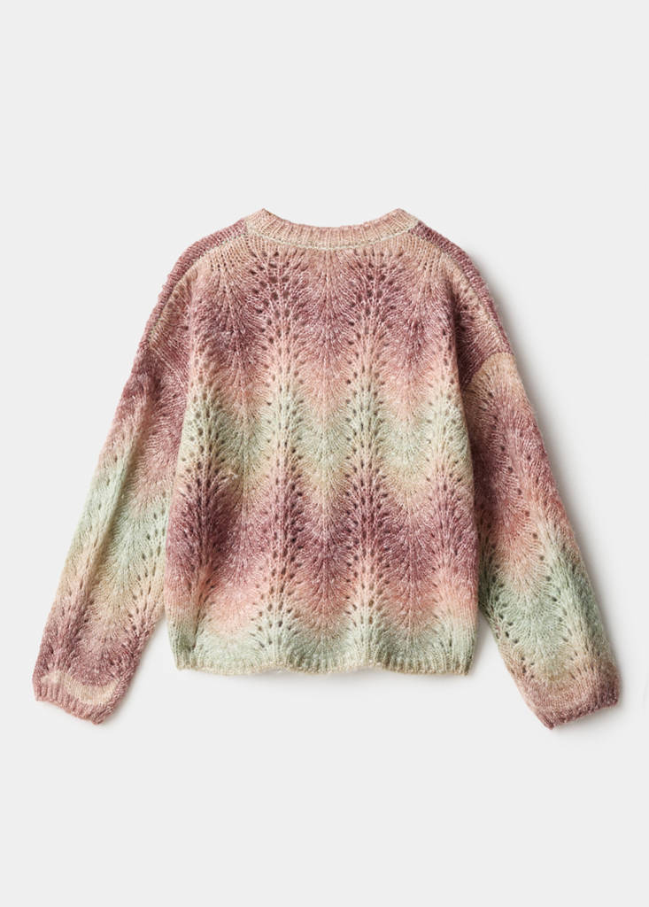 Multi-coloured knit sweater — Pink