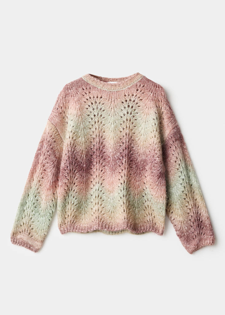 Multi-coloured knit sweater — Pink