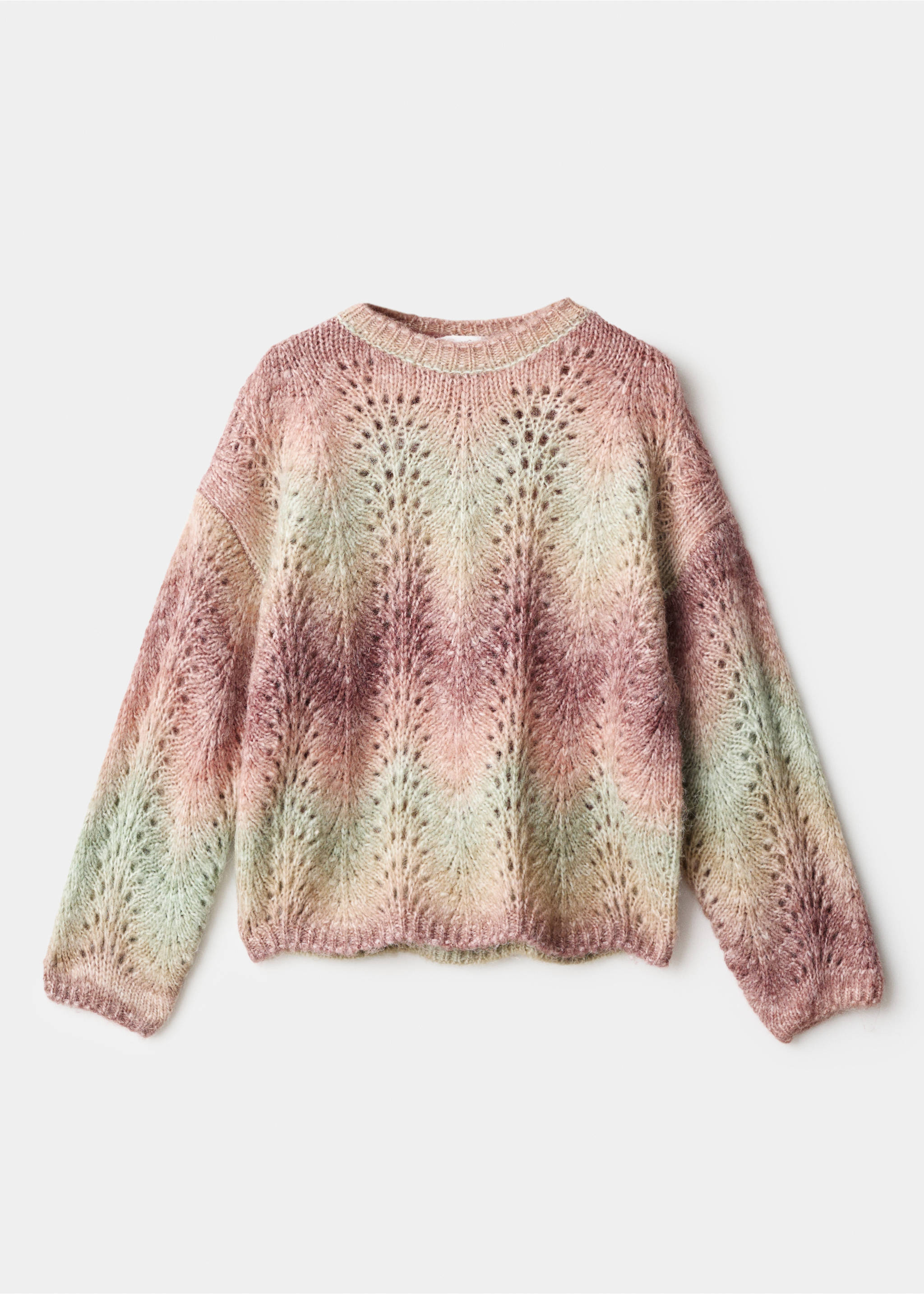 Pull-over maille multicolore - Article sans modèle, Rose. Ref: 17007798-00.