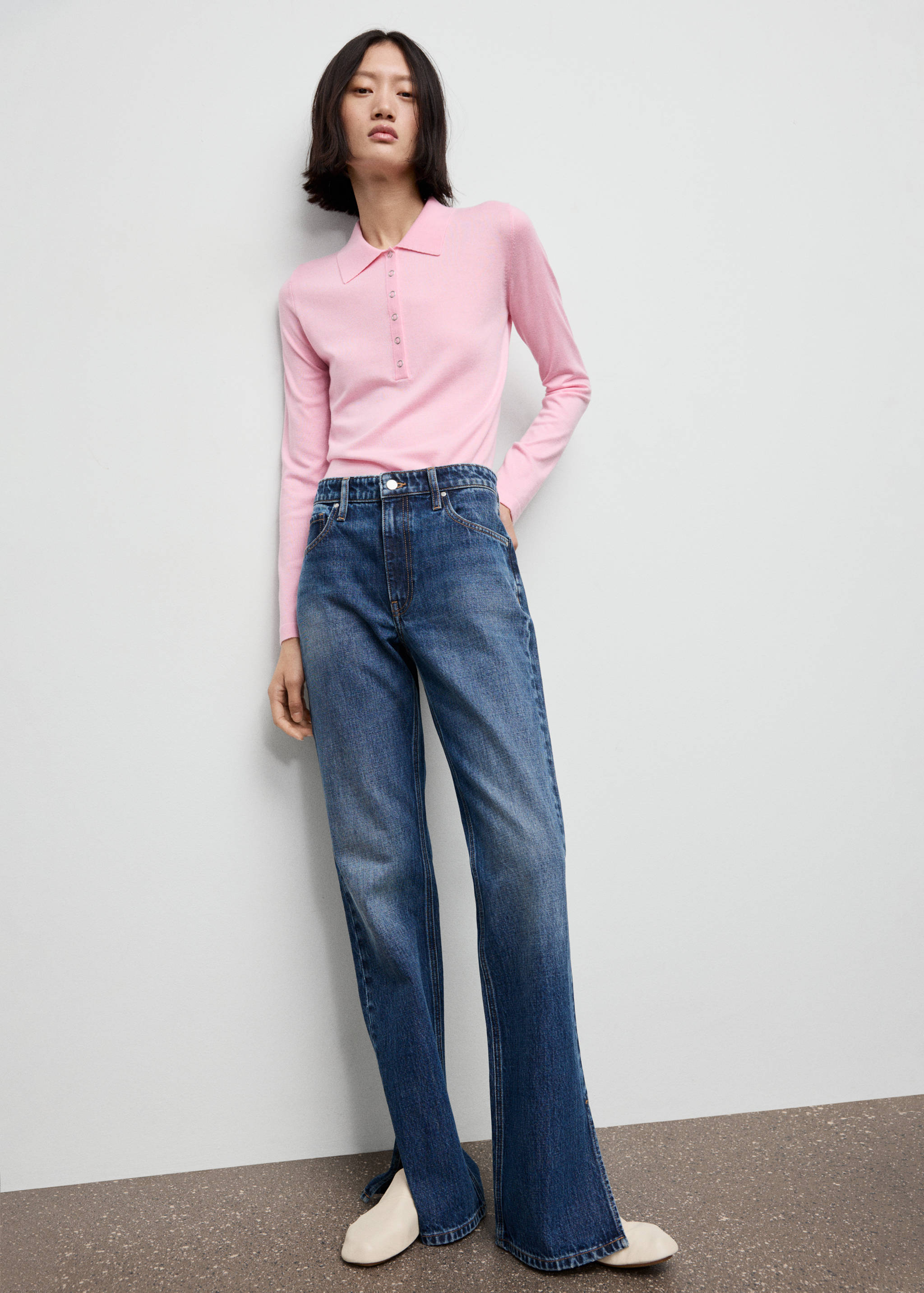 Long-sleeved polo-neck sweater - General plane