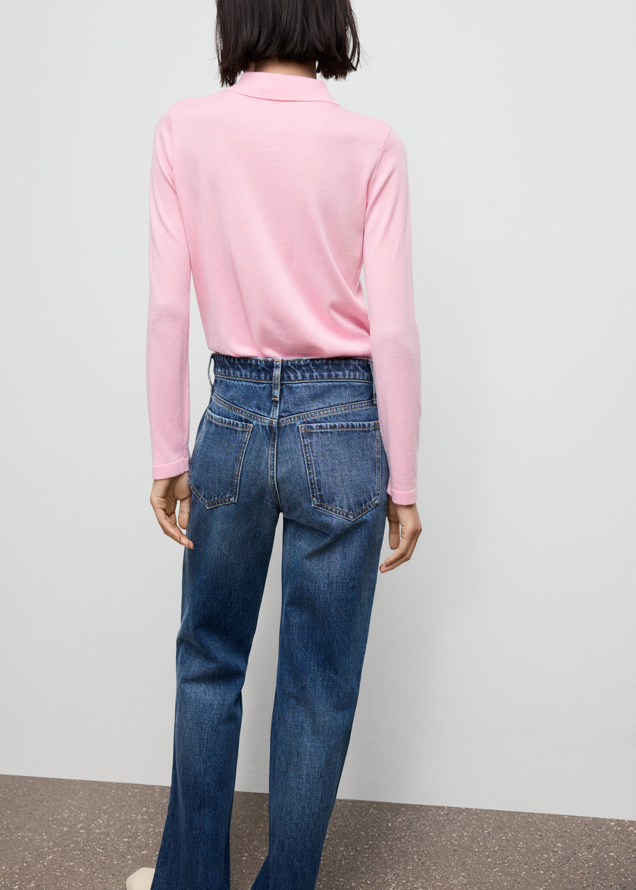 Long-sleeved polo-neck sweater - Reverse of the article