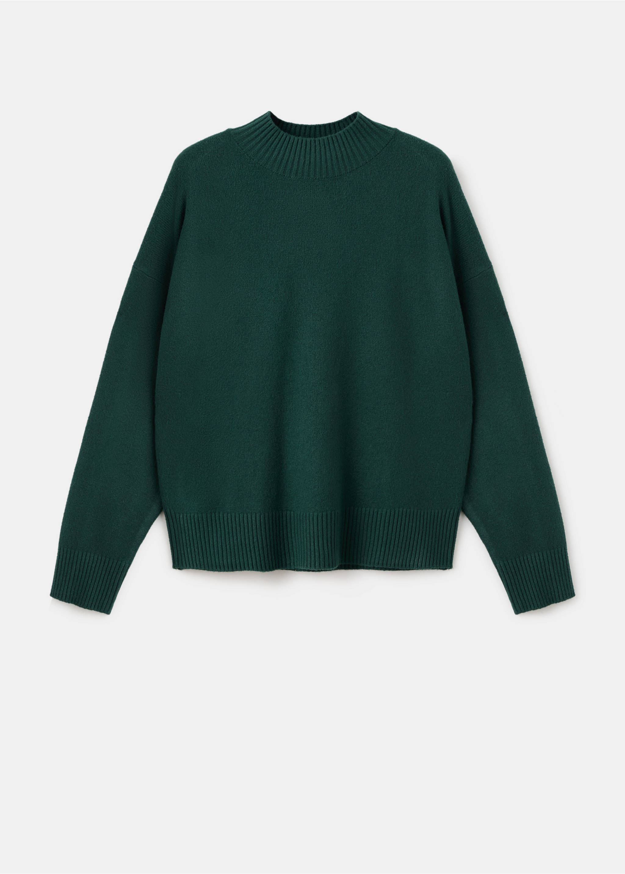 Ribbed turtleneck sweater - Article without model, Dark Green. Ref: 17007801-00.