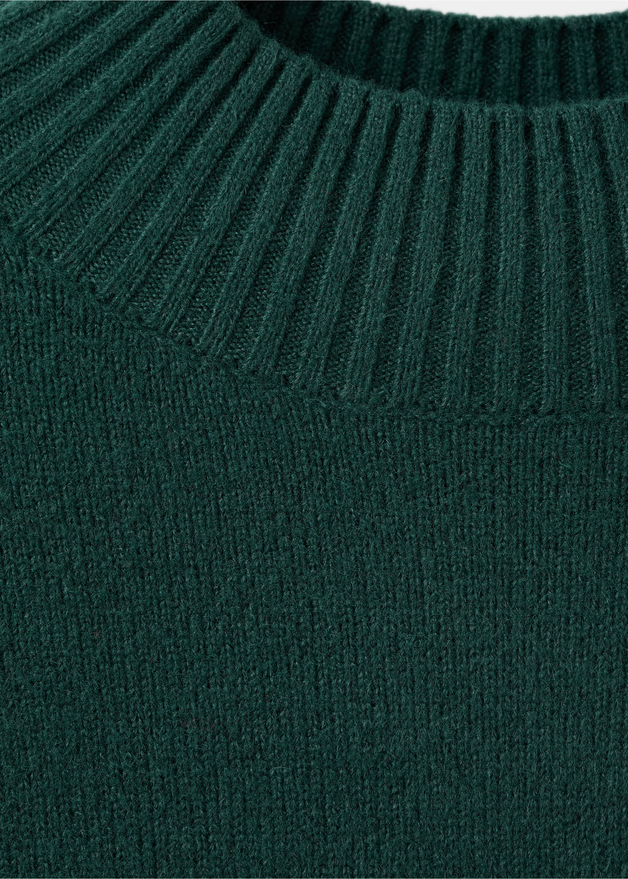 Ribbed turtleneck sweater - Details of the article 8, Dark Green. Ref: 17007801-00.
