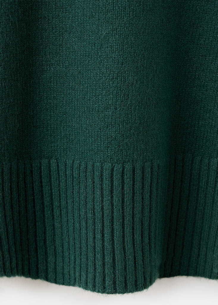 Ribbed turtleneck sweater — Dark Green