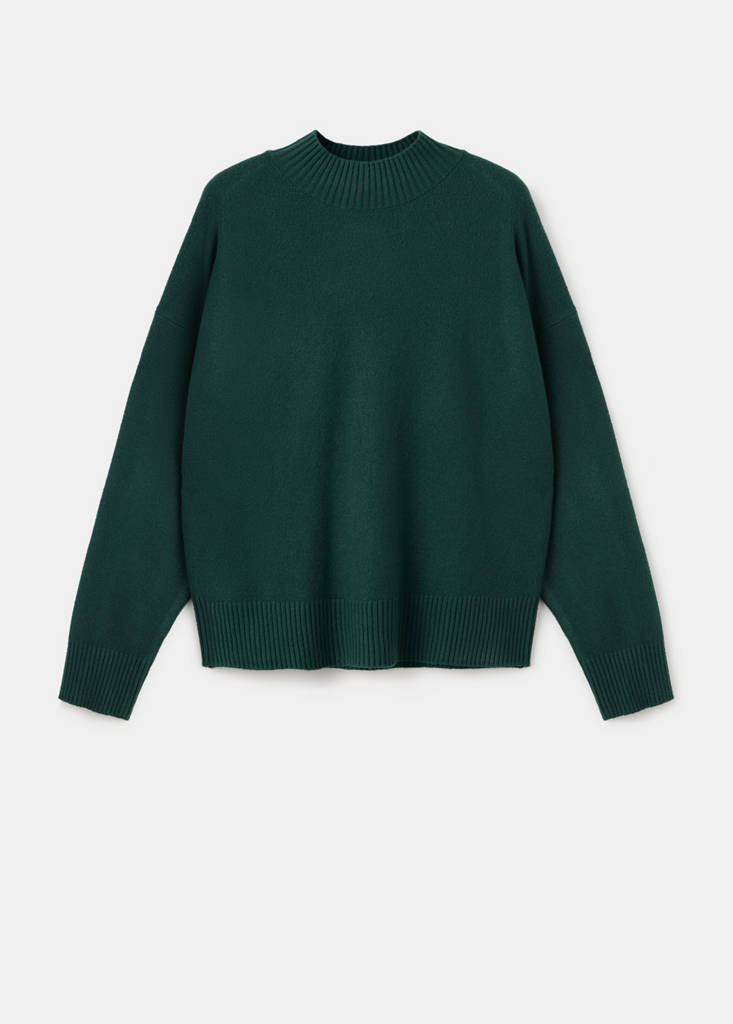 Ribbed turtleneck sweater — Dark Green