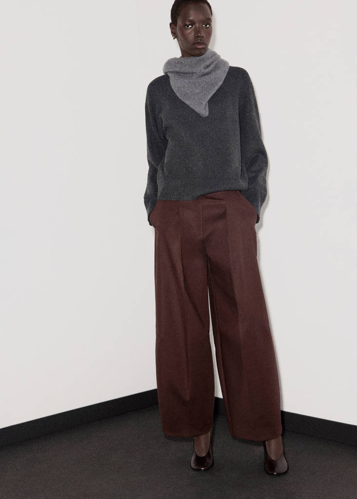 Ribbed turtleneck sweater — Charcoal