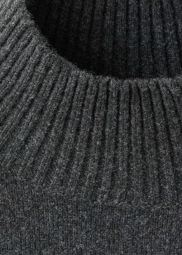 Ribbed turtleneck sweater — Charcoal