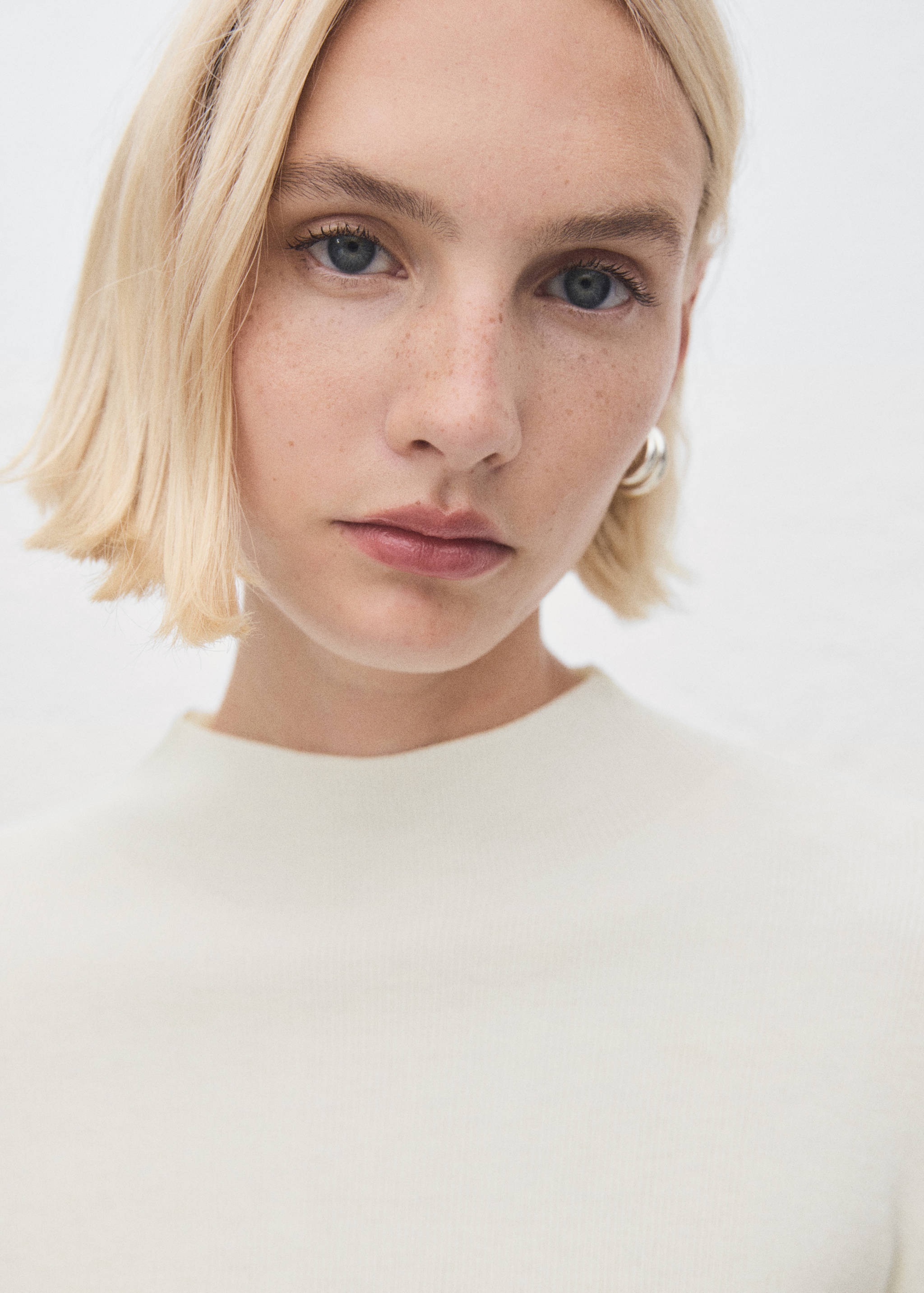 Fitted sweater with perkins neck - Details of the article 1