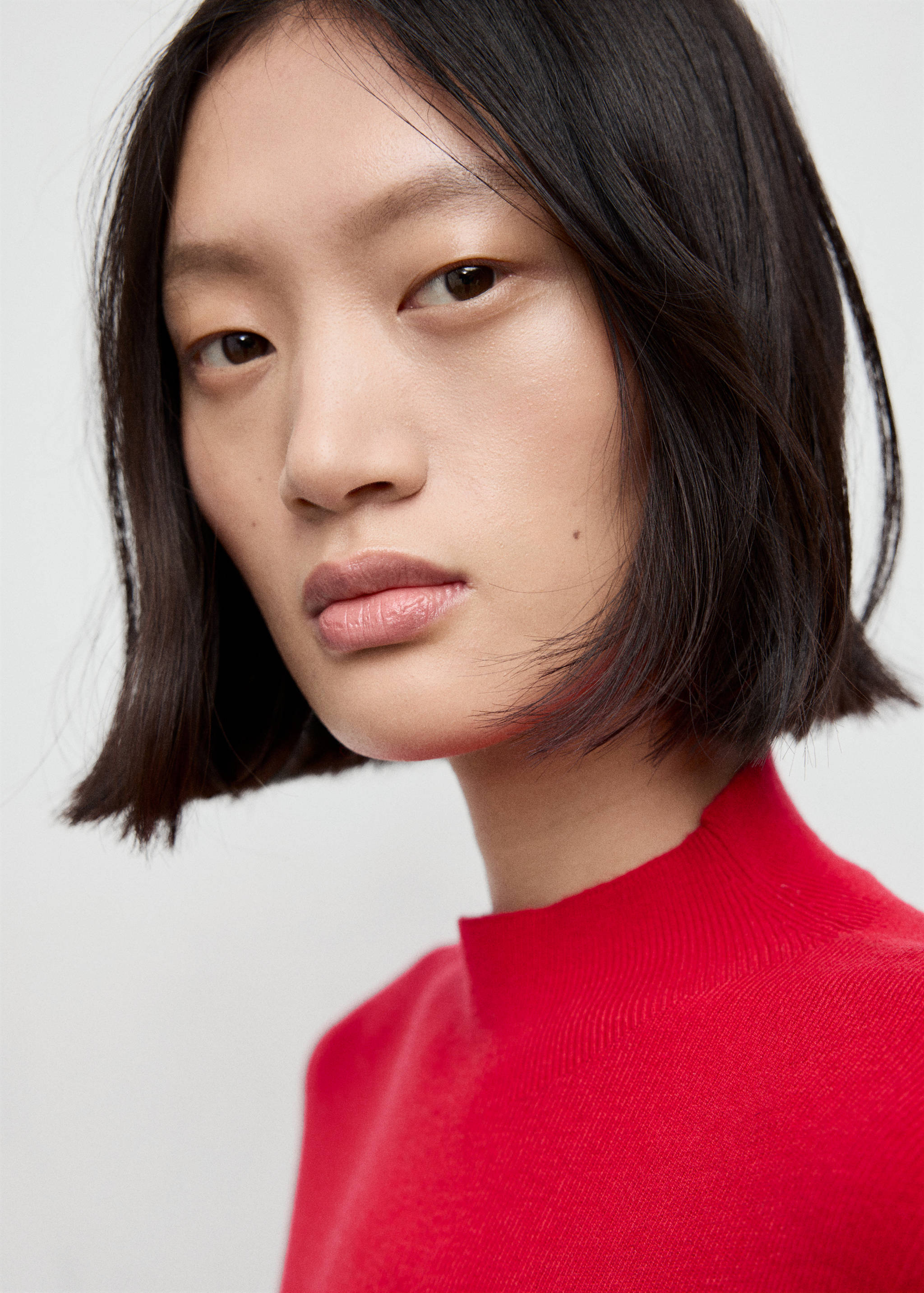 Fitted sweater with perkins neck - Details of the article 1