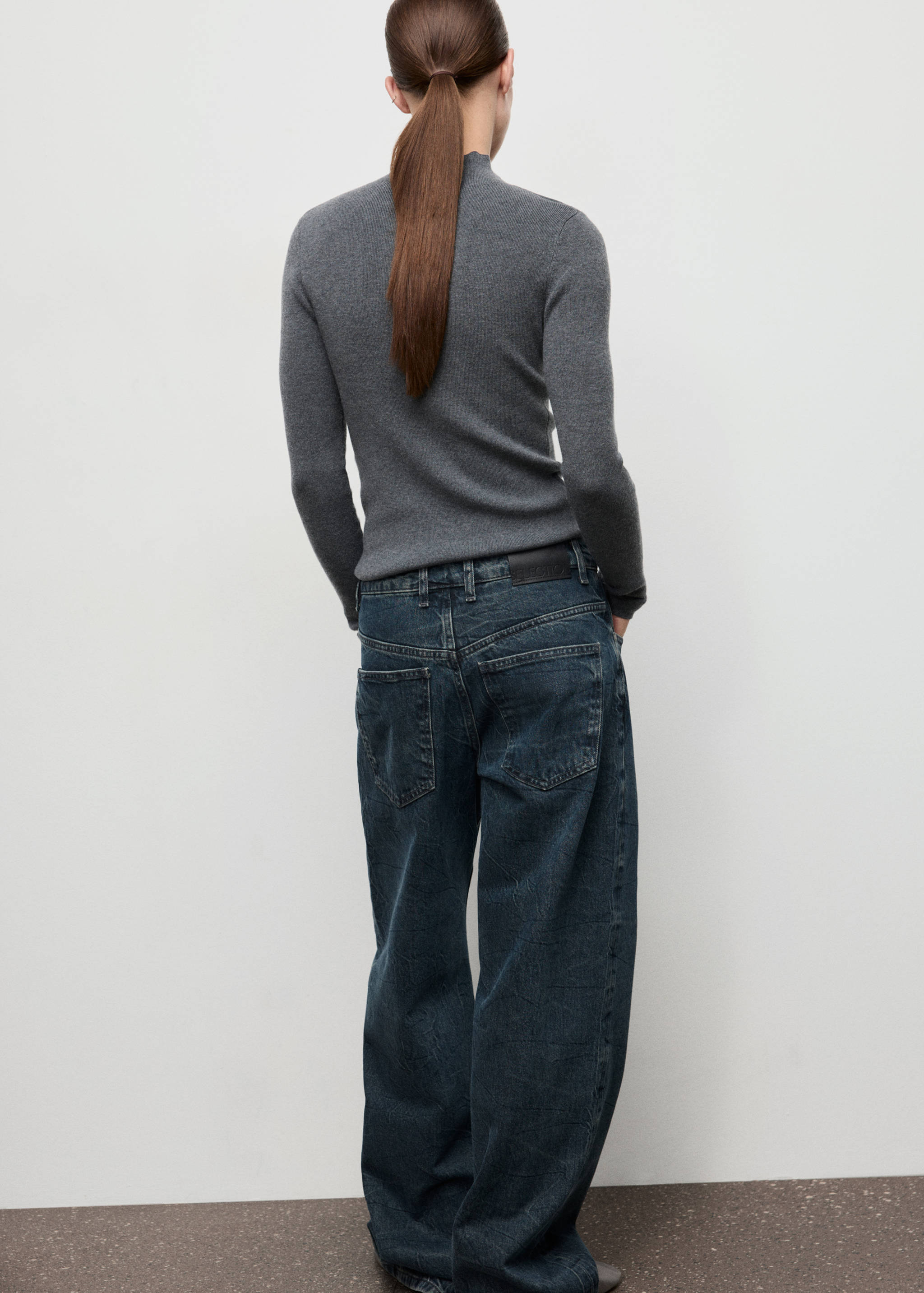Fitted sweater with perkins neck - Reverse of the article