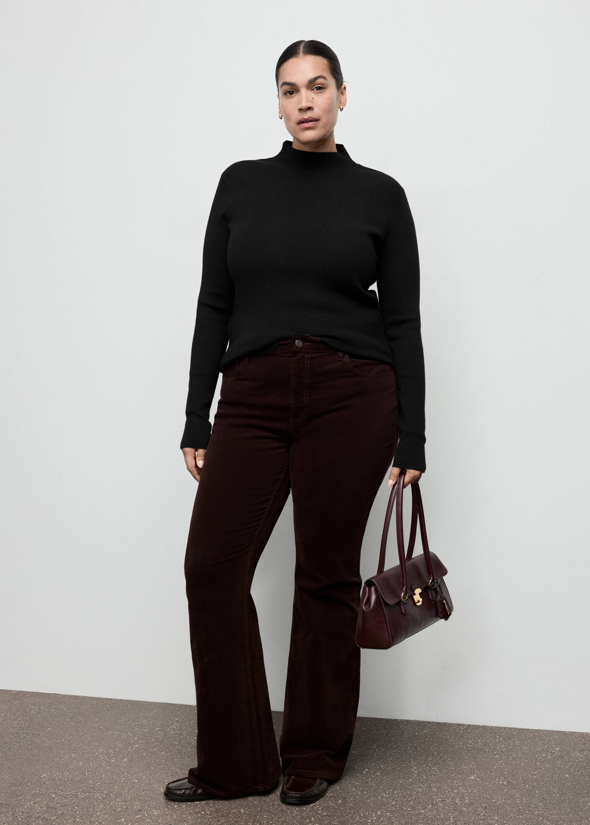 Fitted sweater with perkins neck - Details of the article 3